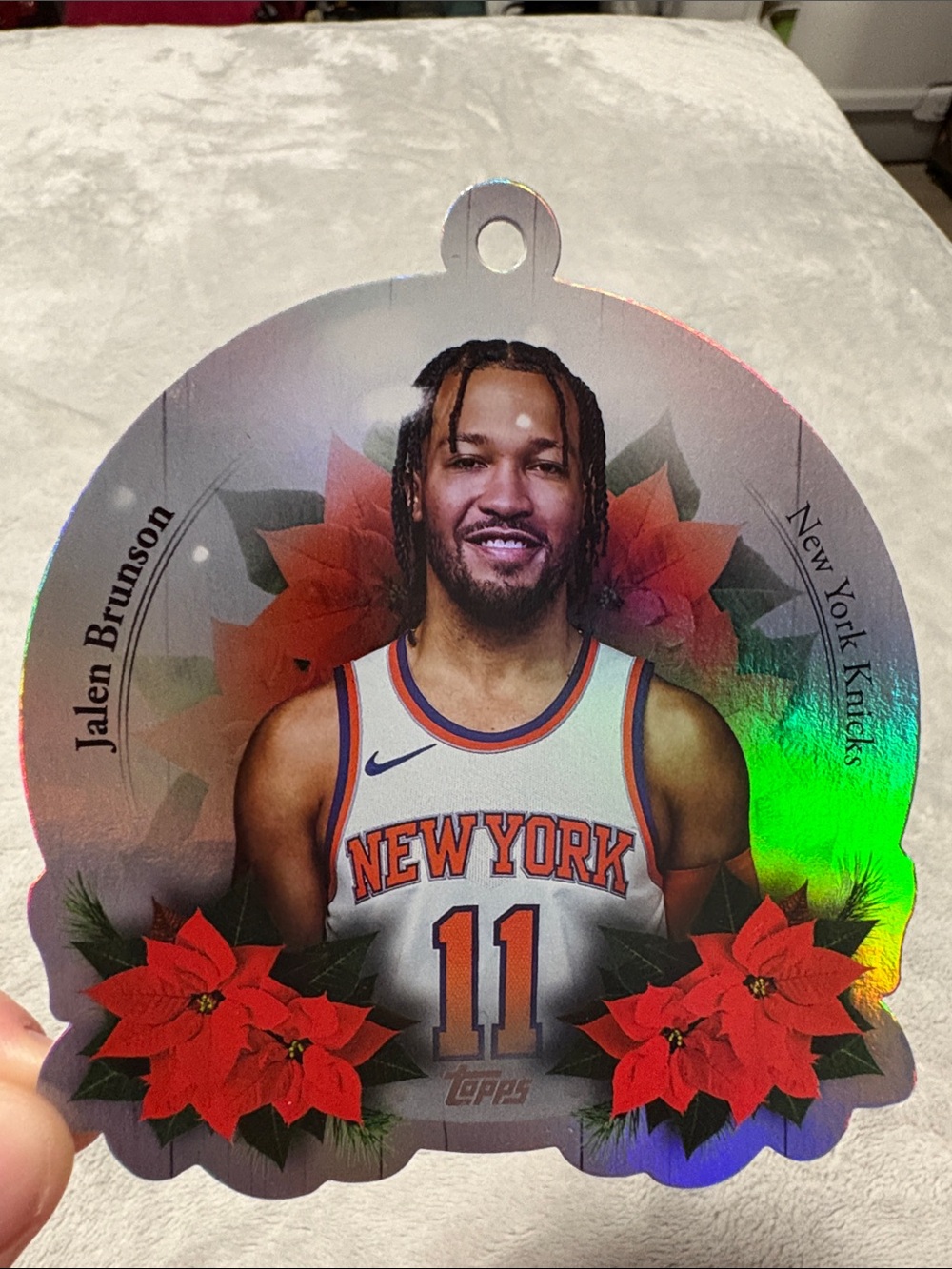 Topps Jalen Brunson New York Knicks Holiday Ornament
